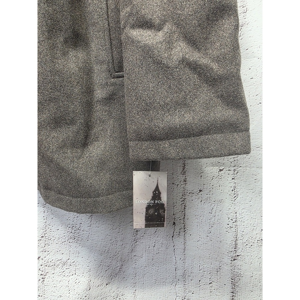 London Fog Pea‎ Coat Mocha Brown Wool Blend Lined Double Collar Mens 3XLT New - Picture 2 of 11